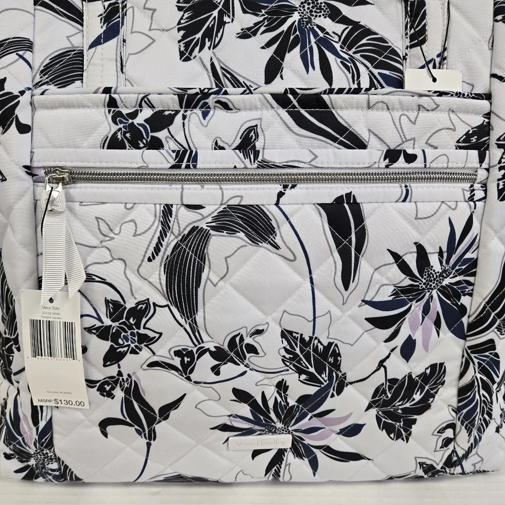 Vera Bradley Vera Tote Bag Twilight Garden - Picture 11 of 15